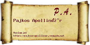 Pajkos Apollinár névjegykártya